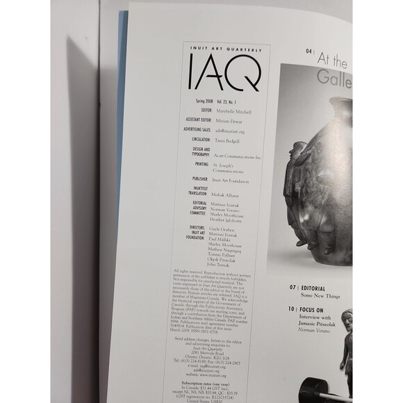 Inuit Art Quarterly (IAQ) – 2008, 4 Issues – Indigenous Canada Art Magazine - Picture 4 of 13